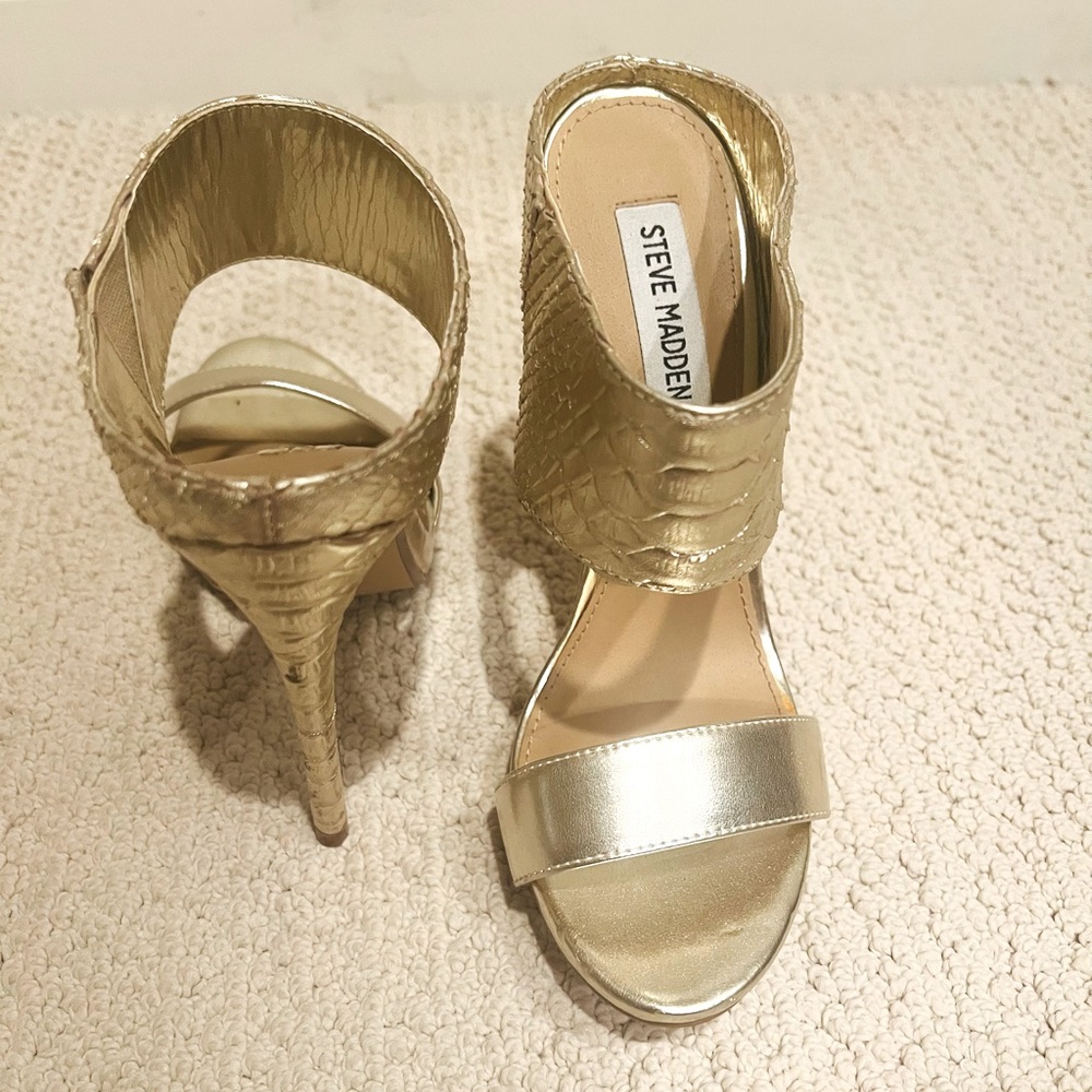 Gold bare-back heels-NEW